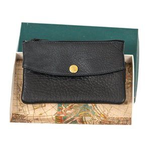 Levenger Bavarian Key & Coin Case Black Leather New in Box